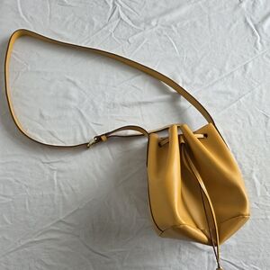 Gap Yellow Leather Crossbody Bag with Drawstring Style